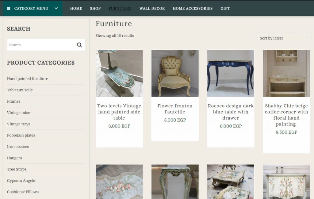 UX designer for a furniture gallery website